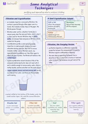 Some Analytical Techniques revision notes, page 1 of 4