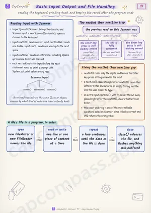 Basic Input Output and File Handling revision notes, page 1 of 3