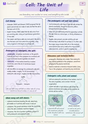 Cell: The Unit of Life revision notes, page 1 of 4