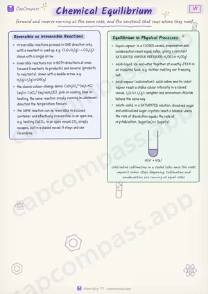 Chemical Equilibrium revision notes, page 1 of 7