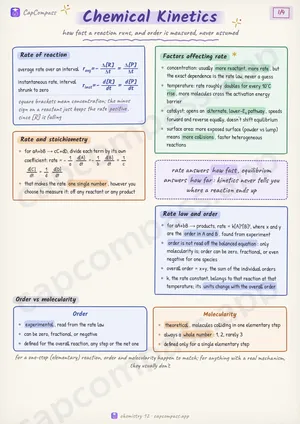 Chemical Kinetics revision notes, page 1 of 4
