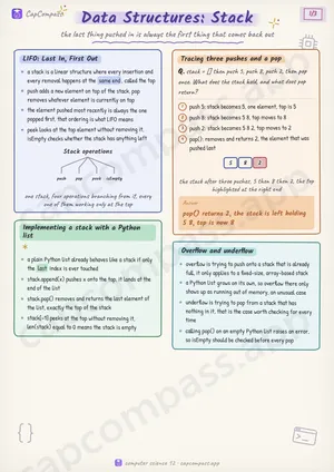 Data Structures: Stack revision notes, page 1 of 3