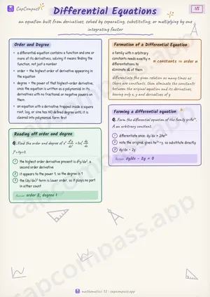 Differential Equations revision notes, page 1 of 5