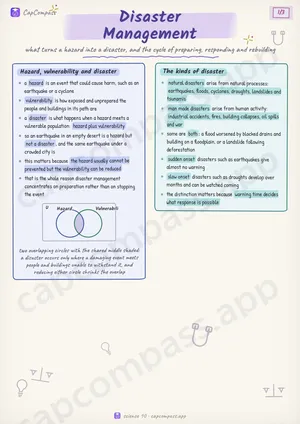 Disaster Management revision notes, page 1 of 3