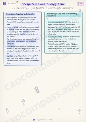 Ecosystems and Energy Flow revision notes, page 1 of 9