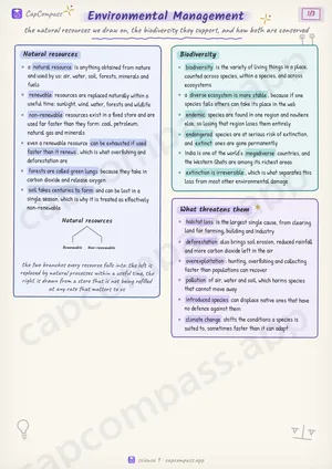 Environmental Management revision notes, page 1 of 3