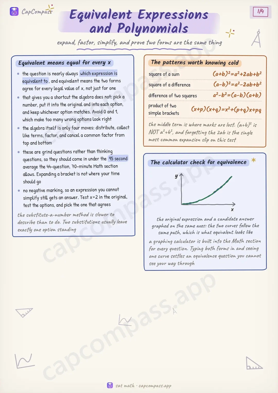 Equivalent Expressions and Polynomials revision notes, page 1 of 4