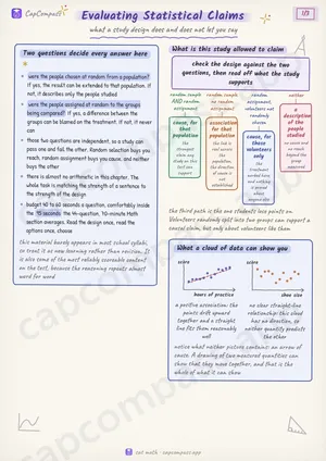 Evaluating Statistical Claims revision notes, page 1 of 3