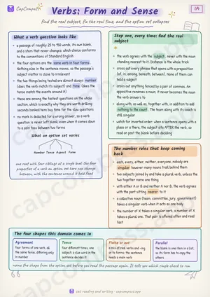 Verbs: Form and Sense revision notes, page 1 of 4
