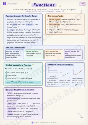 Functions revision notes, page 1 of 4