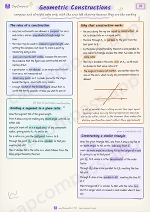 Geometric Constructions revision notes, page 1 of 4