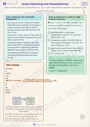 Green Chemistry and Nanochemistry revision notes, page 1 of 11