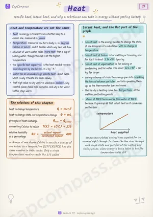 Heat revision notes, page 1 of 3