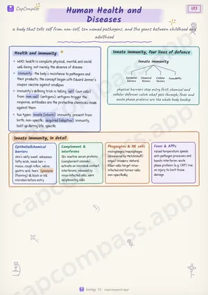 Human Health and Diseases revision notes, page 1 of 13