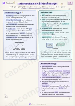 Introduction to Biotechnology revision notes, page 1 of 3