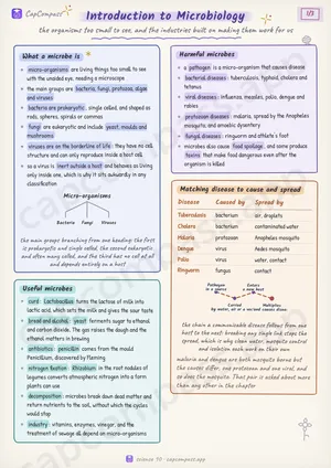Introduction to Microbiology revision notes, page 1 of 3