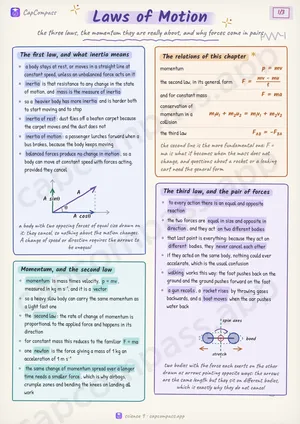Laws of Motion revision notes, page 1 of 3