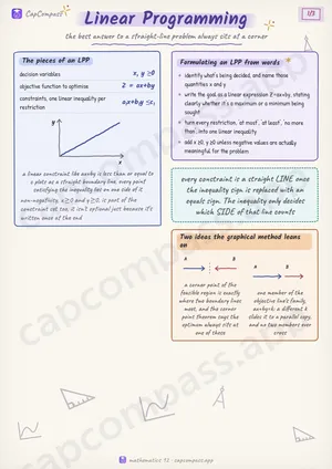 Linear Programming revision notes, page 1 of 3