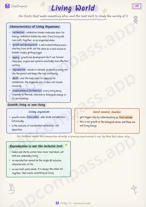 Living World revision notes, page 1 of 4