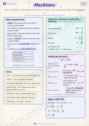 Machines revision notes, page 1 of 4