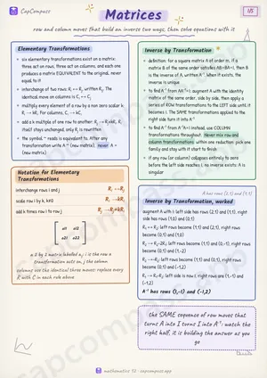 Matrices revision notes, page 1 of 5