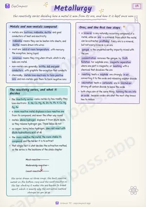 Metallurgy revision notes, page 1 of 4