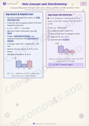 Mole Concept and Stoichiometry revision notes, page 1 of 4