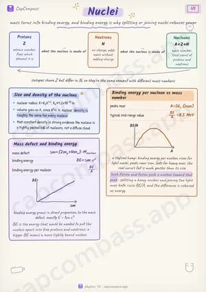 Nuclei revision notes, page 1 of 3