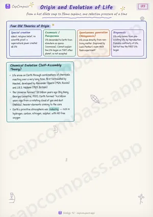 Origin and Evolution of Life revision notes, page 1 of 13