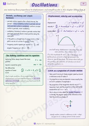 Oscillations revision notes, page 1 of 6