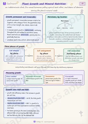 Plant Growth and Mineral Nutrition revision notes, page 1 of 8