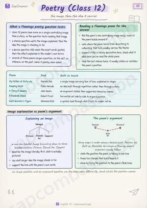 Poetry (Class 12) revision notes, page 1 of 3