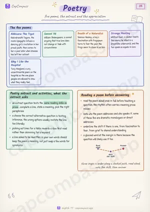 Poetry revision notes, page 1 of 4