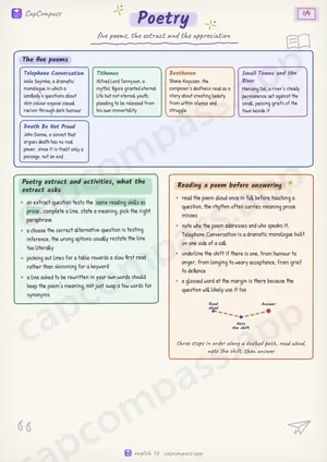 Poetry revision notes, page 1 of 4