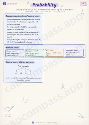 Probability revision notes, page 1 of 5