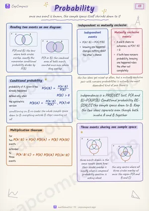 Probability revision notes, page 1 of 3