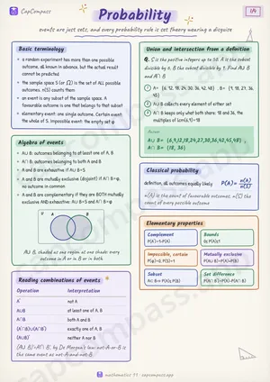 Probability revision notes, page 1 of 4