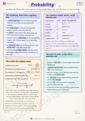 Probability revision notes, page 1 of 4