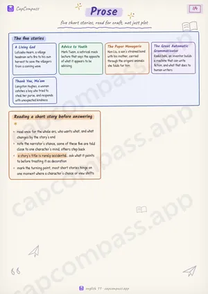 Prose revision notes, page 1 of 4