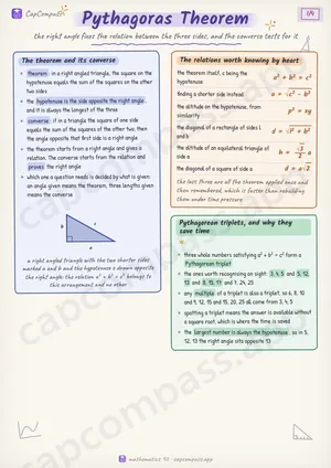 Pythagoras Theorem revision notes, page 1 of 4