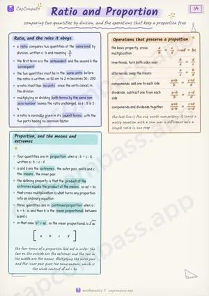 Ratio and Proportion revision notes, page 1 of 4