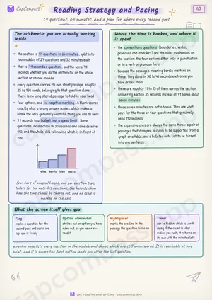 Reading Strategy and Pacing revision notes, page 1 of 5