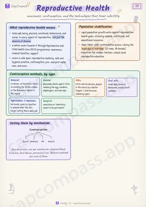 Reproductive Health revision notes, page 1 of 5