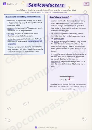 Semiconductors revision notes, page 1 of 5