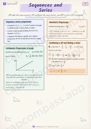 Sequences and Series revision notes, page 1 of 5