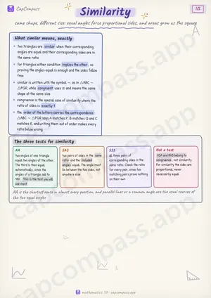 Similarity revision notes, page 1 of 5