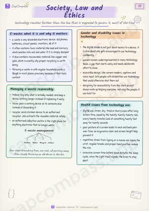 Society, Law and Ethics revision notes, page 1 of 3