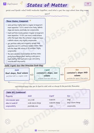 States of Matter revision notes, page 1 of 10