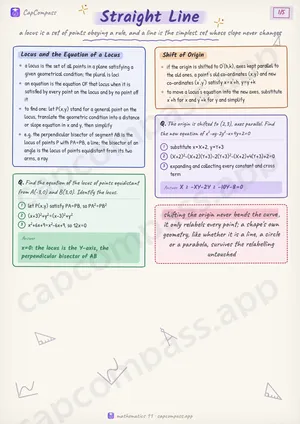 Straight Line revision notes, page 1 of 5