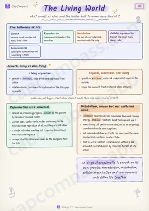 The Living World revision notes, page 1 of 4